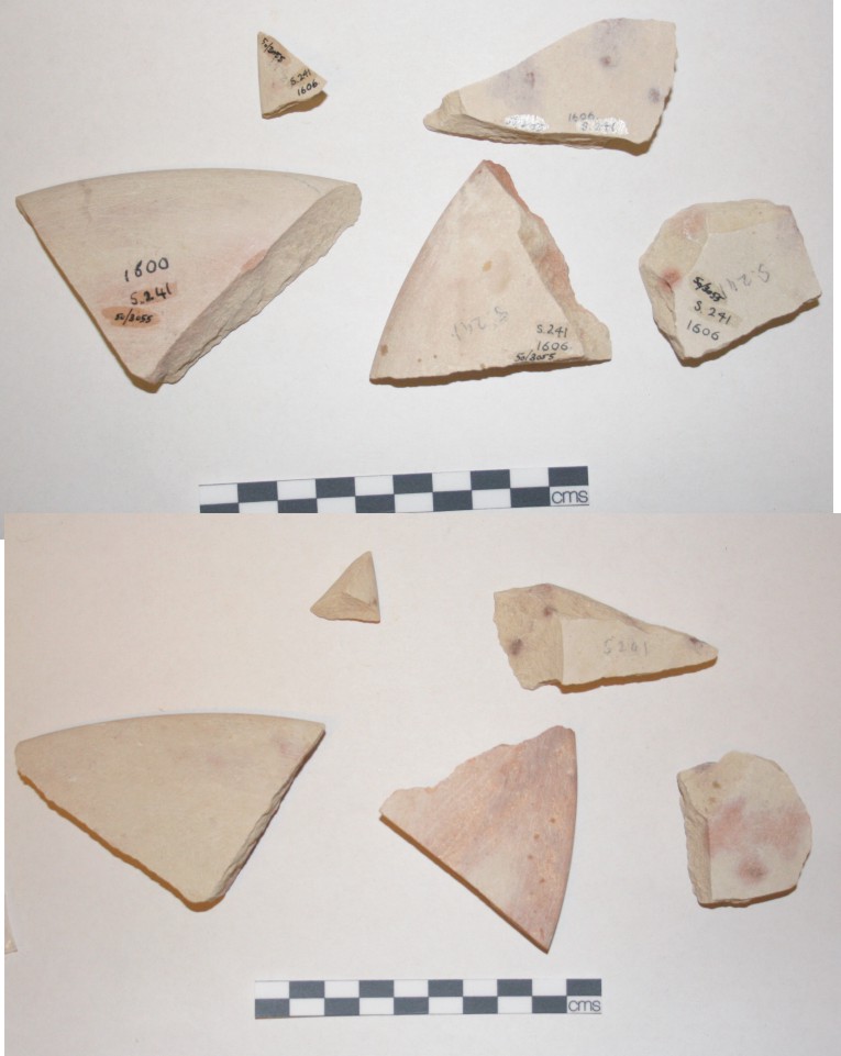 Image for: Sherds of a pink limestone vessel