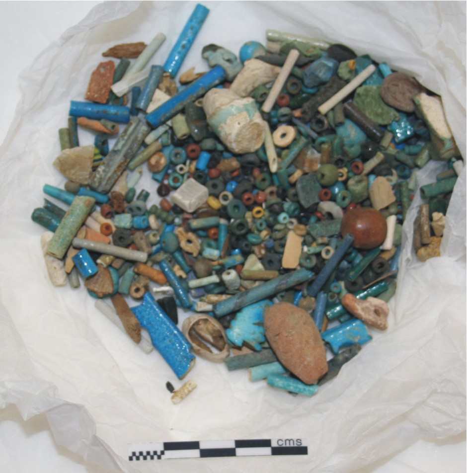 Image for: Beads and assorted amulet and shabti fragments